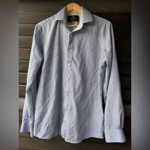 Tom Baine Performance Collection M Slim Fit Long sleeve Button Down Grey Blue